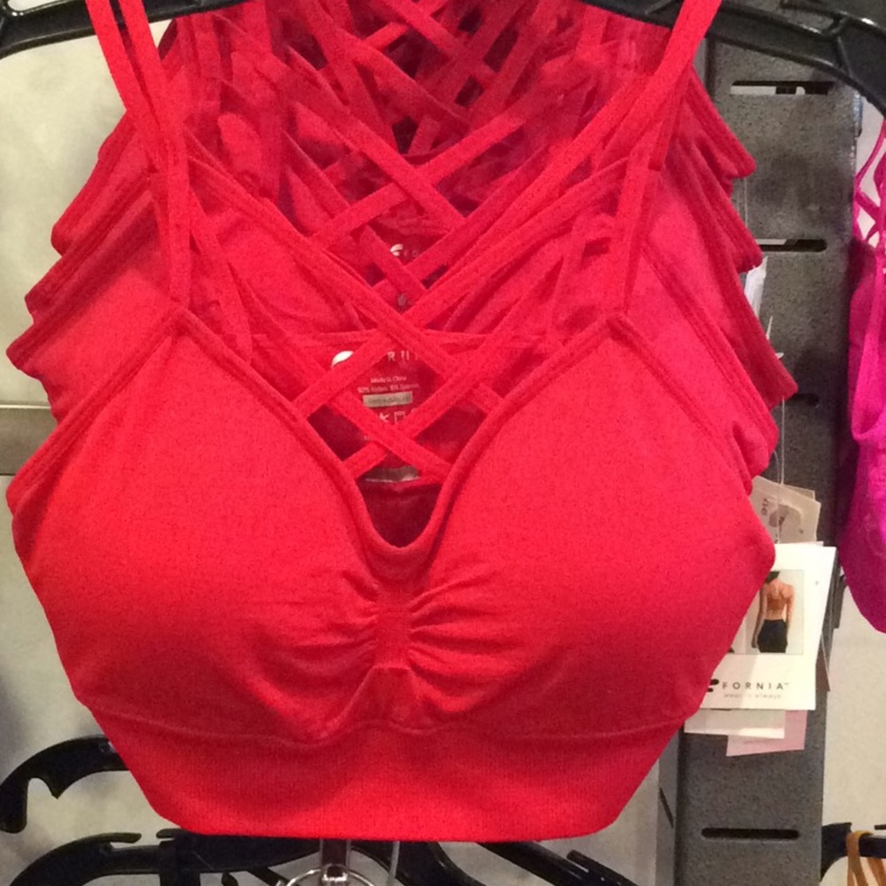 Red Crisscross front Bralette